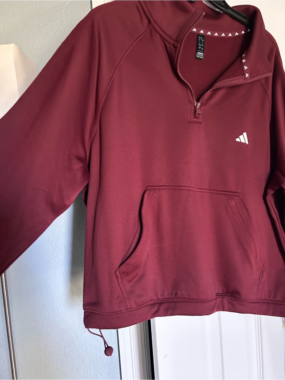 adidas Women’s  Maroon Half-Zip Pullover Sweatshirt